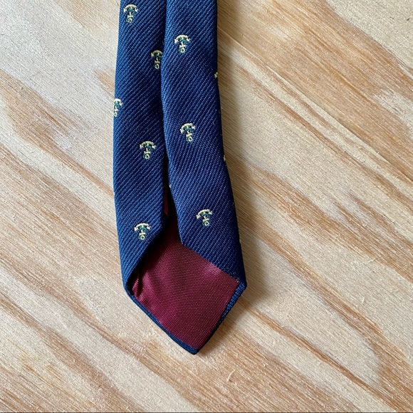 Anchors Away Embroidered Navy Blue Preppy Men’s Tie, 27/27 Collection - Picture 5 of 7
